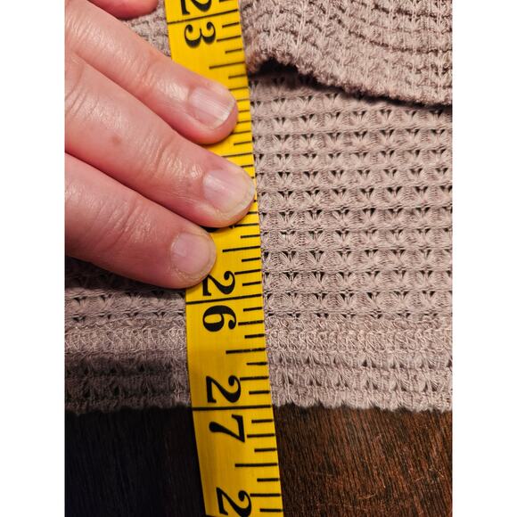 Indigo Soul Waffle Knit Long Sleeve Top Cream with Lace Detail Size 2X - Picture 9 of 11